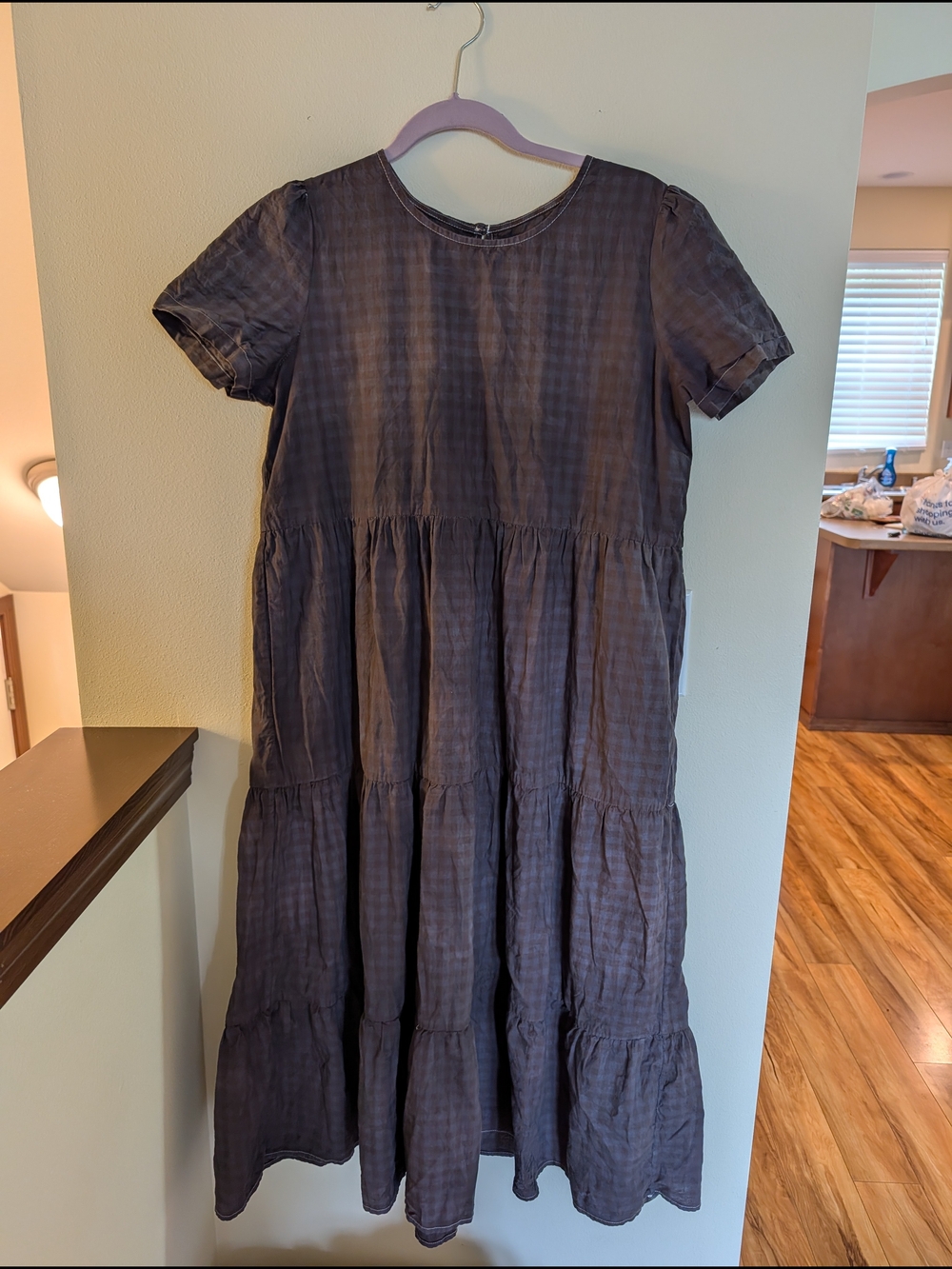Tradlands Chalet Plaid Tiered Midi Dress